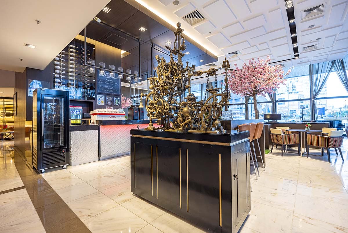 Lobby Bar · the bar and the sculpture